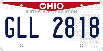 OH license plate GLL2818