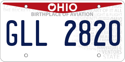 OH license plate GLL2820