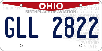 OH license plate GLL2822