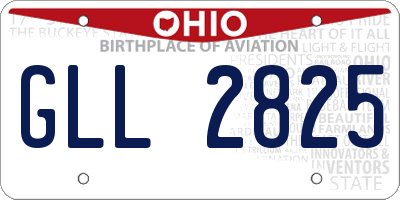 OH license plate GLL2825