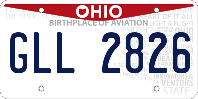 OH license plate GLL2826