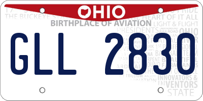 OH license plate GLL2830