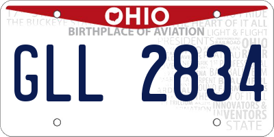 OH license plate GLL2834