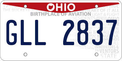 OH license plate GLL2837