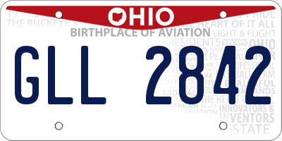 OH license plate GLL2842