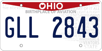 OH license plate GLL2843