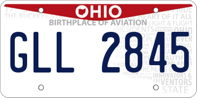 OH license plate GLL2845