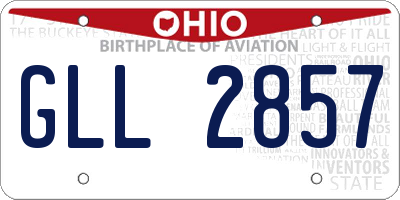 OH license plate GLL2857