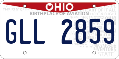 OH license plate GLL2859