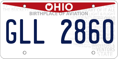 OH license plate GLL2860