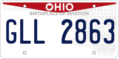 OH license plate GLL2863