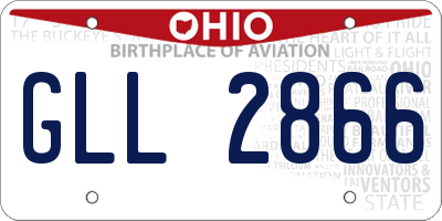 OH license plate GLL2866