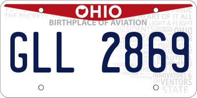 OH license plate GLL2869