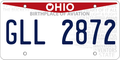 OH license plate GLL2872
