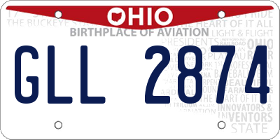 OH license plate GLL2874