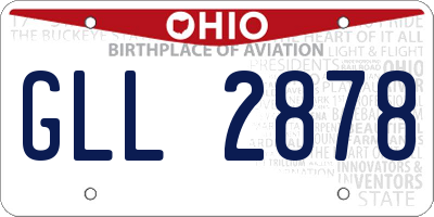 OH license plate GLL2878