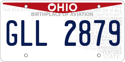 OH license plate GLL2879