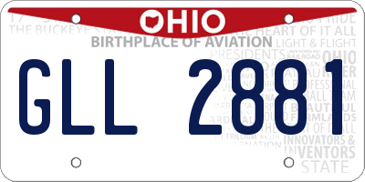 OH license plate GLL2881