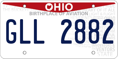 OH license plate GLL2882