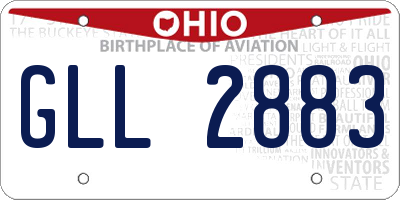OH license plate GLL2883