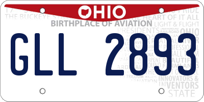OH license plate GLL2893