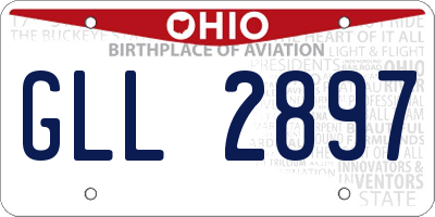 OH license plate GLL2897