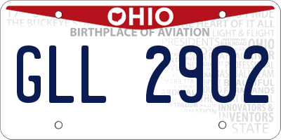 OH license plate GLL2902
