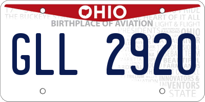 OH license plate GLL2920