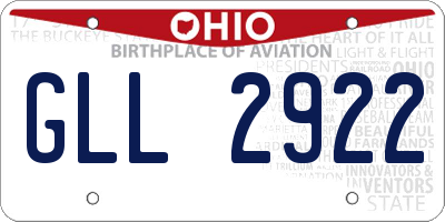 OH license plate GLL2922