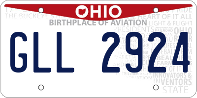 OH license plate GLL2924