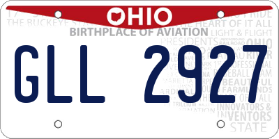OH license plate GLL2927
