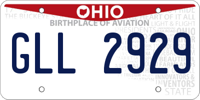 OH license plate GLL2929
