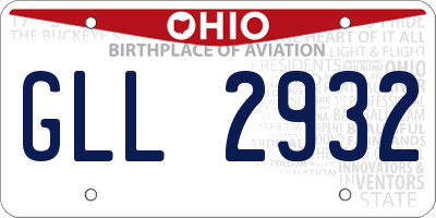 OH license plate GLL2932