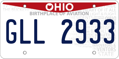 OH license plate GLL2933