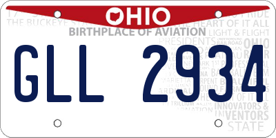 OH license plate GLL2934