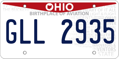 OH license plate GLL2935