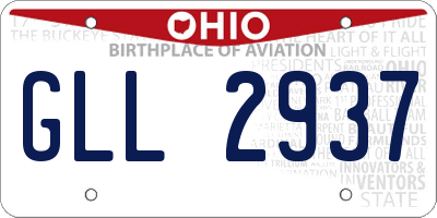 OH license plate GLL2937
