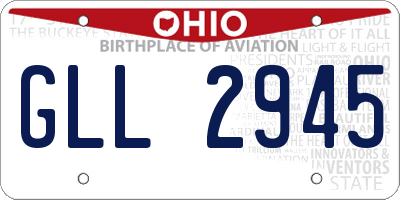 OH license plate GLL2945