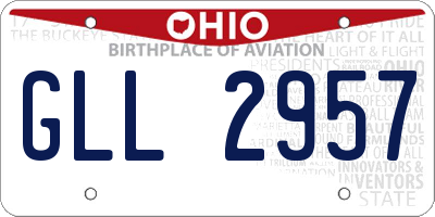 OH license plate GLL2957