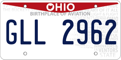 OH license plate GLL2962