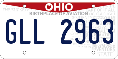 OH license plate GLL2963
