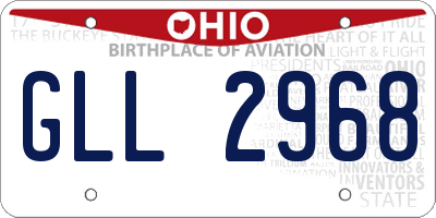 OH license plate GLL2968