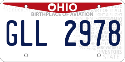 OH license plate GLL2978