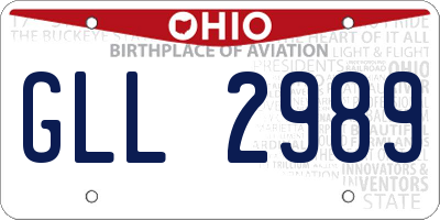 OH license plate GLL2989