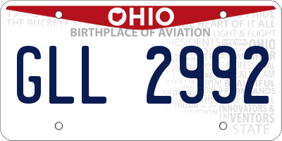 OH license plate GLL2992