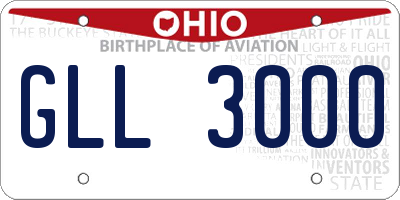 OH license plate GLL3000