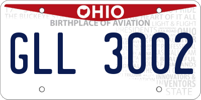 OH license plate GLL3002