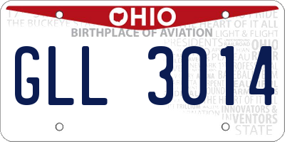 OH license plate GLL3014