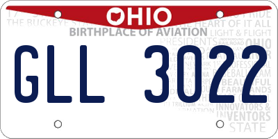 OH license plate GLL3022