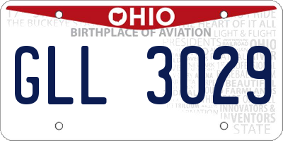 OH license plate GLL3029